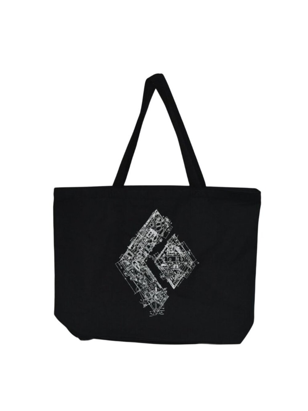 Black Diamond Equipment Blueprint Tote Bag Cotton Canvas Black Large Bags Mill